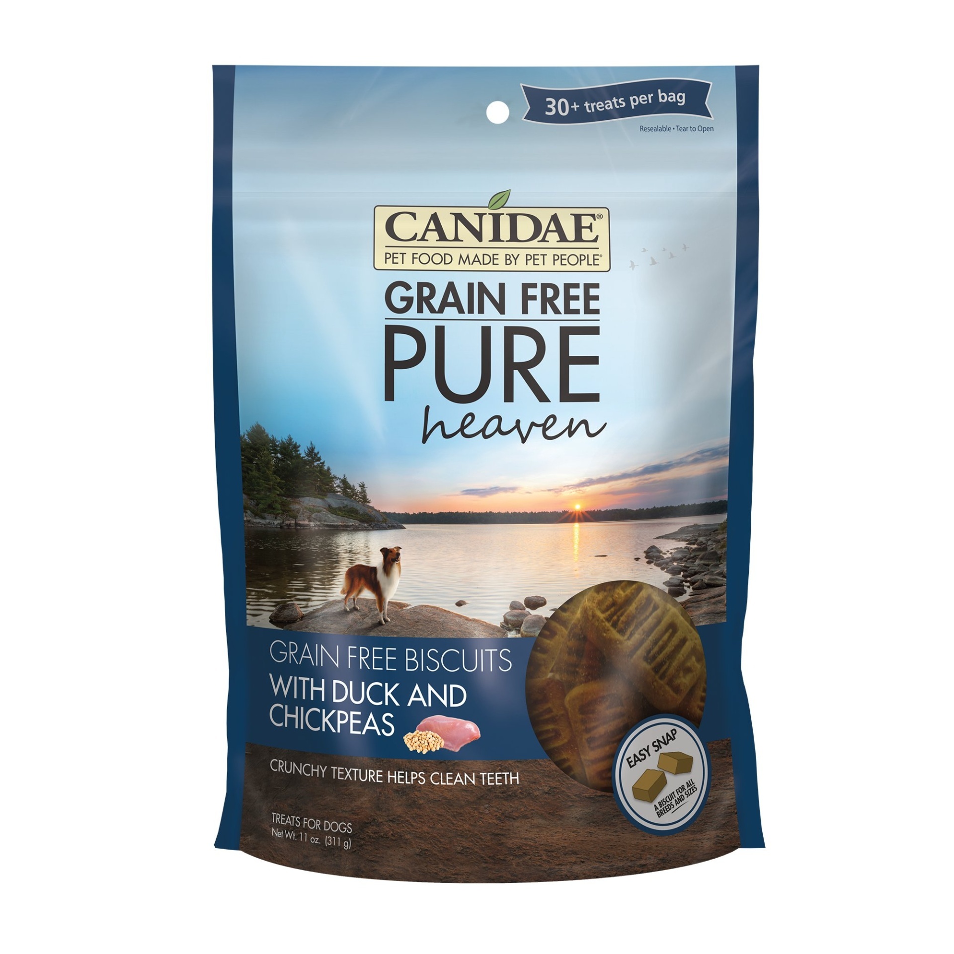 slide 1 of 1, CANIDAE Grain Free Pure Heaven with Duck & Chickpeas Dog Treats, 11 oz