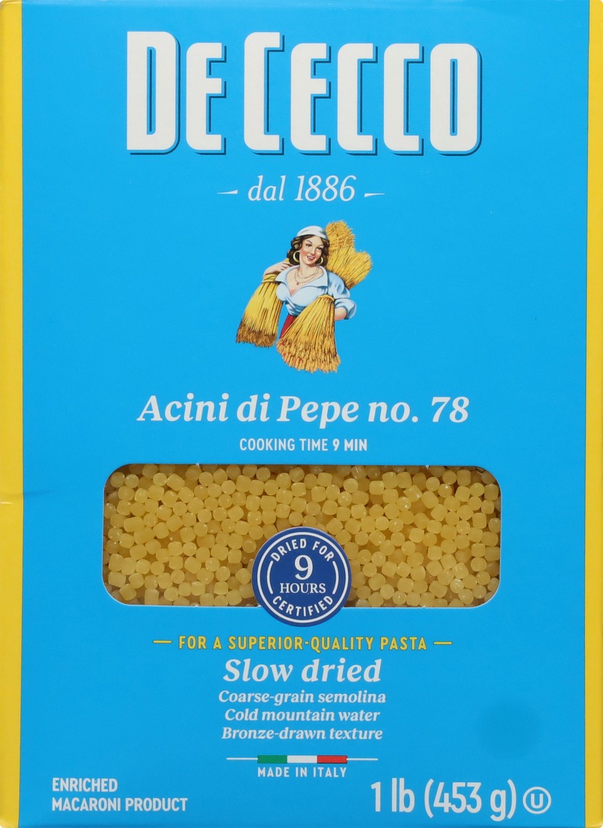 slide 3 of 9, De Cecco Slow Dried No. 78 Acini di Pepe 1 lb, 16 oz