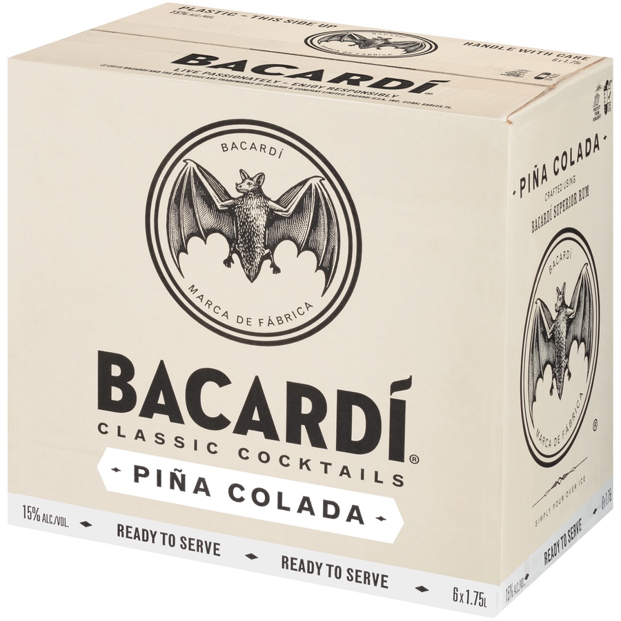 slide 3 of 6, Bacardi Pina Colada Cocktail, 1.75 liter