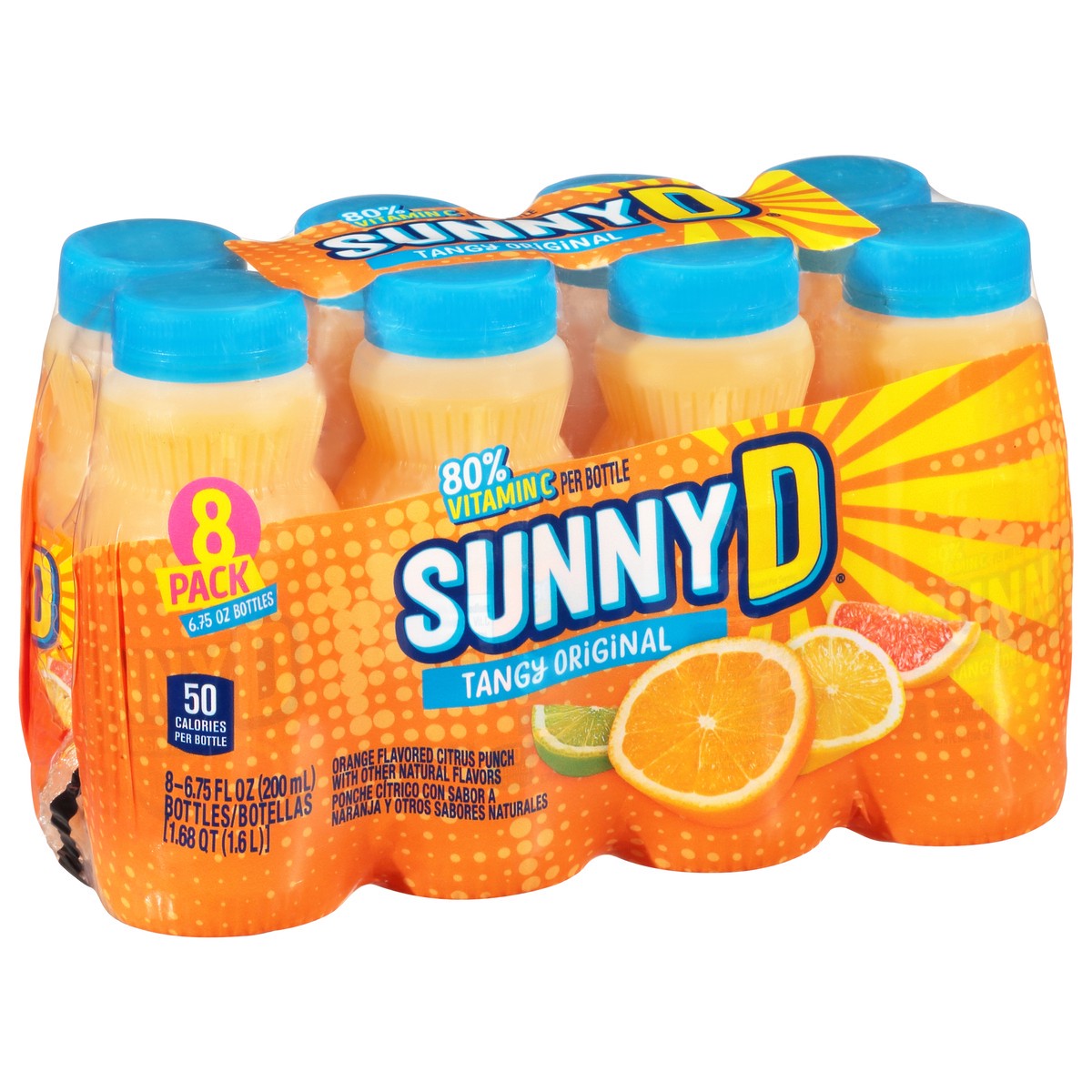 slide 2 of 9, Sunny D Sunnyd Tangy Original Orange Juice Drink, 8 Count, 6.75 Fl Oz Bottles, 8 ct