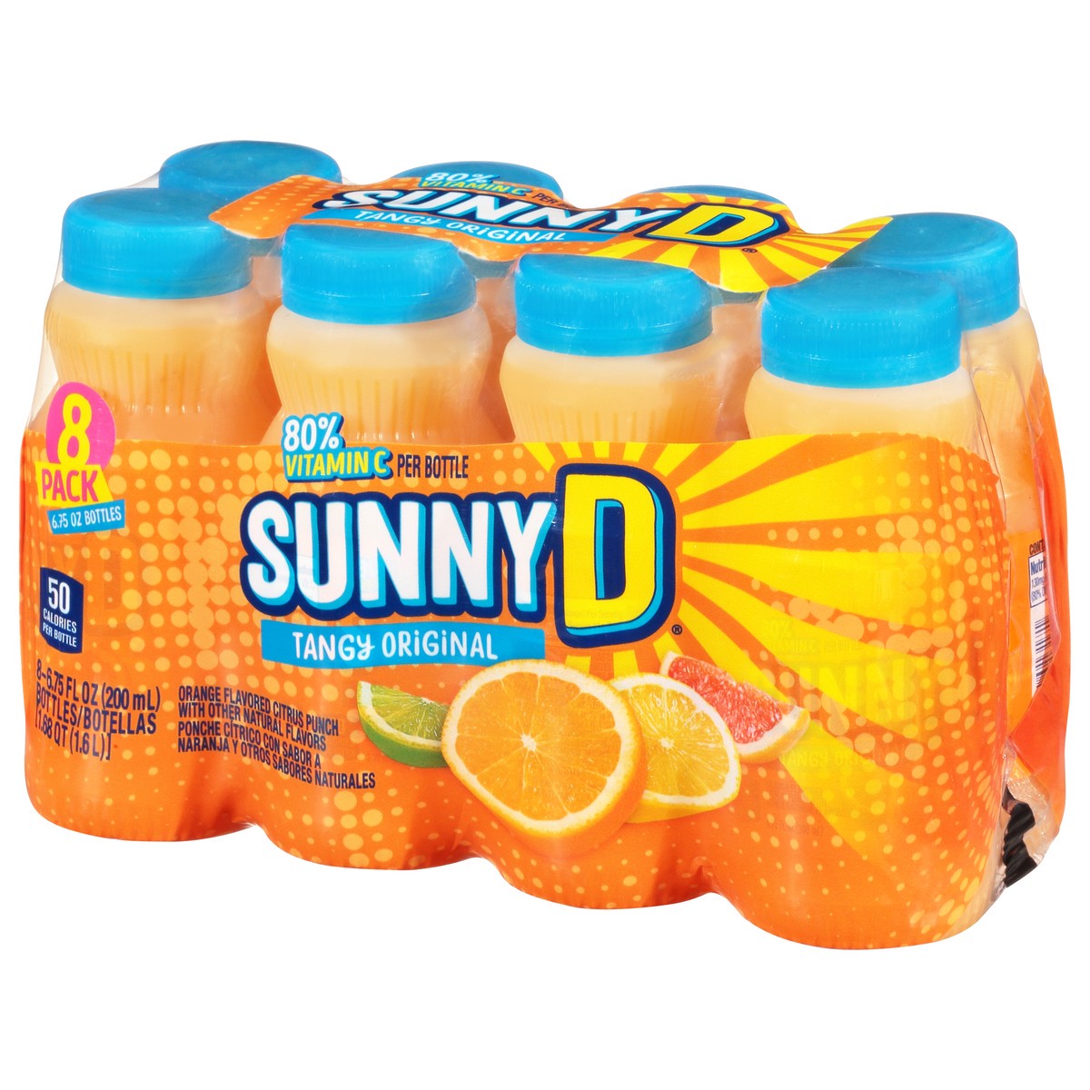 slide 7 of 9, Sunny D Sunnyd Tangy Original Orange Juice Drink, 8 Count, 6.75 Fl Oz Bottles, 8 ct