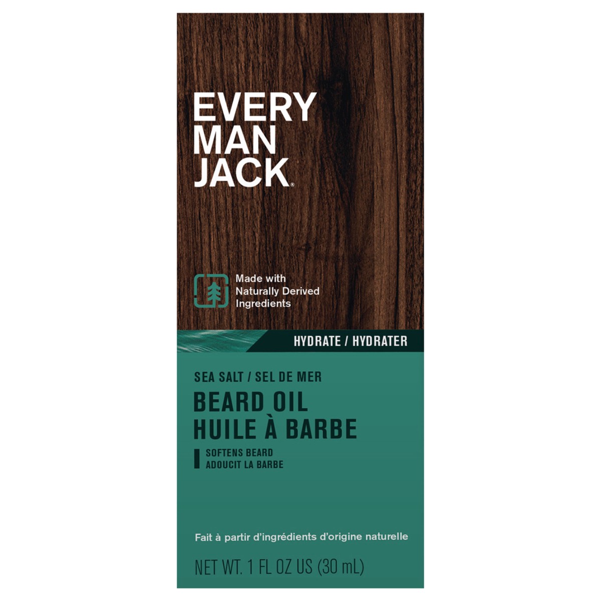 slide 1 of 9, Every Man Jack Mens Beard Oil - Subtle Sea Salt Fragrance - Deeply Moisturizes and Softens Your Beard and Adds a Natural Shine - Naturally Derived with Shea Butter and Coconut Oil - 1 fl oz, 1 oz