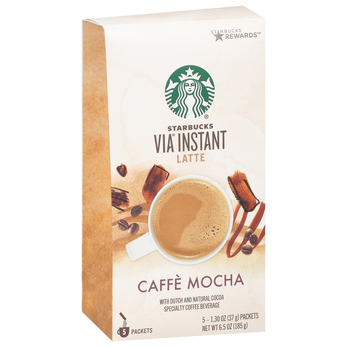 slide 9 of 13, Starbucks VIA Instant Coffee—Caffè Mocha Latte Flavored Coffee—100% Arabica—1 box (5 packets) - 6.5 oz, 6.5 oz