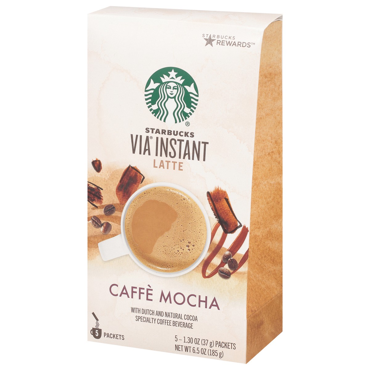 slide 10 of 13, Starbucks VIA Instant Coffee—Caffè Mocha Latte Flavored Coffee—100% Arabica—1 box (5 packets) - 6.5 oz, 6.5 oz