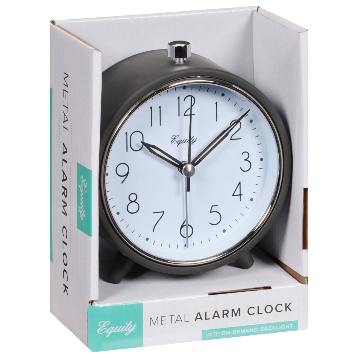 slide 12 of 12, Equity Analog Metal Alarm Clock, 1 ct