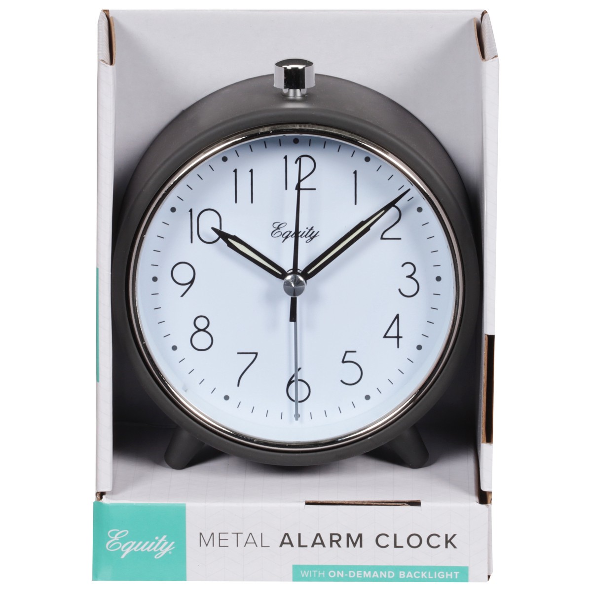 slide 1 of 12, Equity Analog Metal Alarm Clock, 1 ct