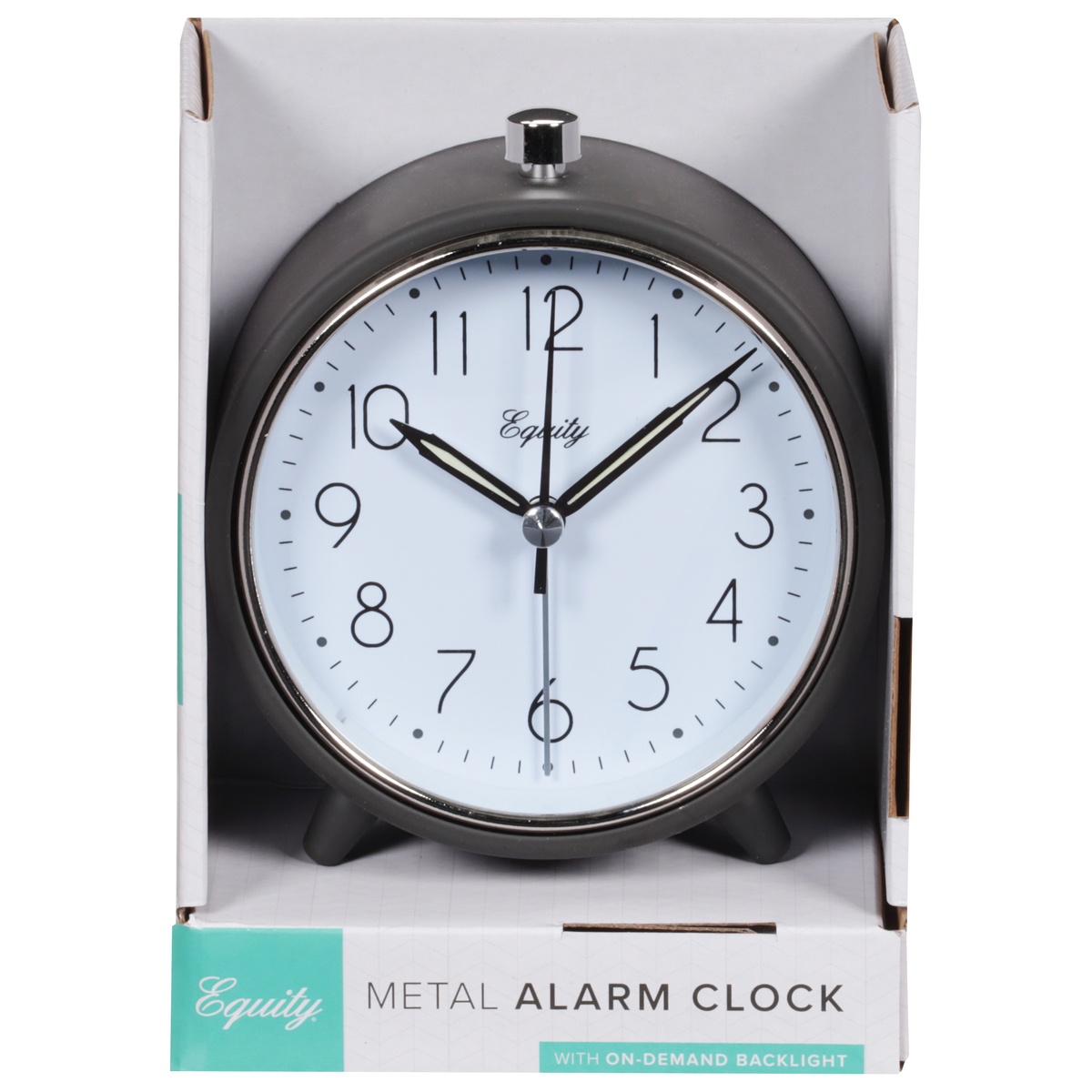 slide 1 of 21, Equity Metal Alarm Clock with On-Demand Backlight 1 ea, 1 ea