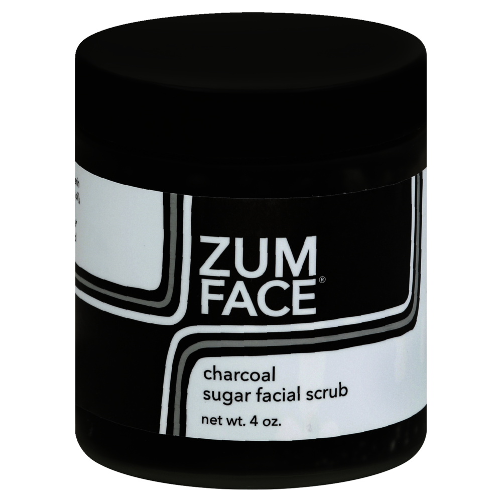 slide 1 of 1, Zum Face Charcoal Sugar Facial Scrub, 4 oz