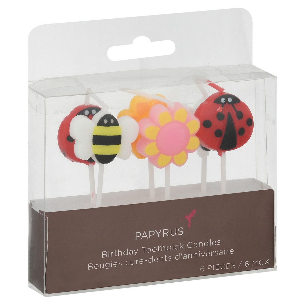 slide 2 of 10, Papyrus Bee/Flower/Ladybud Birthday Toothpick Candles 6 ea, 6 ct