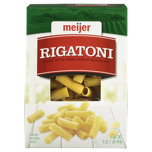 slide 1 of 1, Meijer Pasta Rigatoni, 16 oz