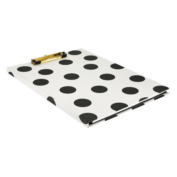 slide 3 of 3, Eccolo Envelope PU Padfolio, 11"" x 8-1/2"", Ivory/Black Polka Dot, 1 ct