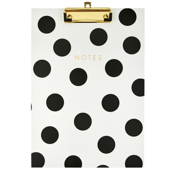 slide 1 of 3, Eccolo Envelope PU Padfolio, 11"" x 8-1/2"", Ivory/Black Polka Dot, 1 ct