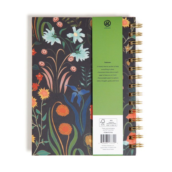 slide 5 of 9, U Brands® Spiral Journal, 6"" x 8"", College Rule, 150 Pages (75 Sheets), Black Botanical Studies, 1 ct