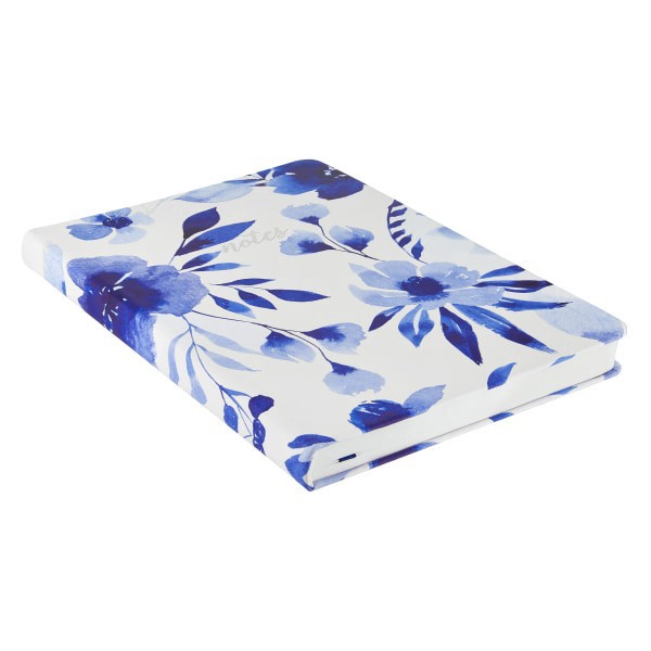 slide 2 of 2, Eccolo Flexi Journal, 6"" x 8"", College Rule, 256 Pages, Indigo Floral, 1 ct