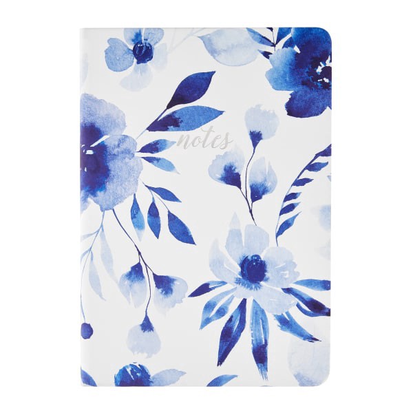slide 1 of 2, Eccolo Flexi Journal, 6"" x 8"", College Rule, 256 Pages, Indigo Floral, 1 ct