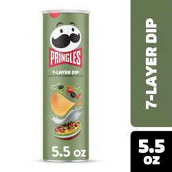Pringles Potato Crisps Chips, Lunch Snacks, On-the-Go Snacks, 7-Layer Dip, 5.5oz Can, 1 Can​