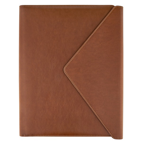 slide 1 of 3, Eccolo Envelope PU Padfolio, 11"" x 8-1/2"", Brown, 1 ct