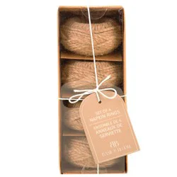 Basil & Bloom Knotted Jute Napkin Ring Set