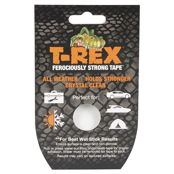 slide 29 of 29, T-Rex Ferociously Strong Clear Repair Tape, 1.88 in x 9 yd