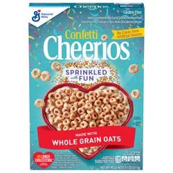 Confetti Cheerios Cereal, Limited Edition Heart Shapes, Affirmations Box, Heart Healthy, Gluten Free, 11 oz