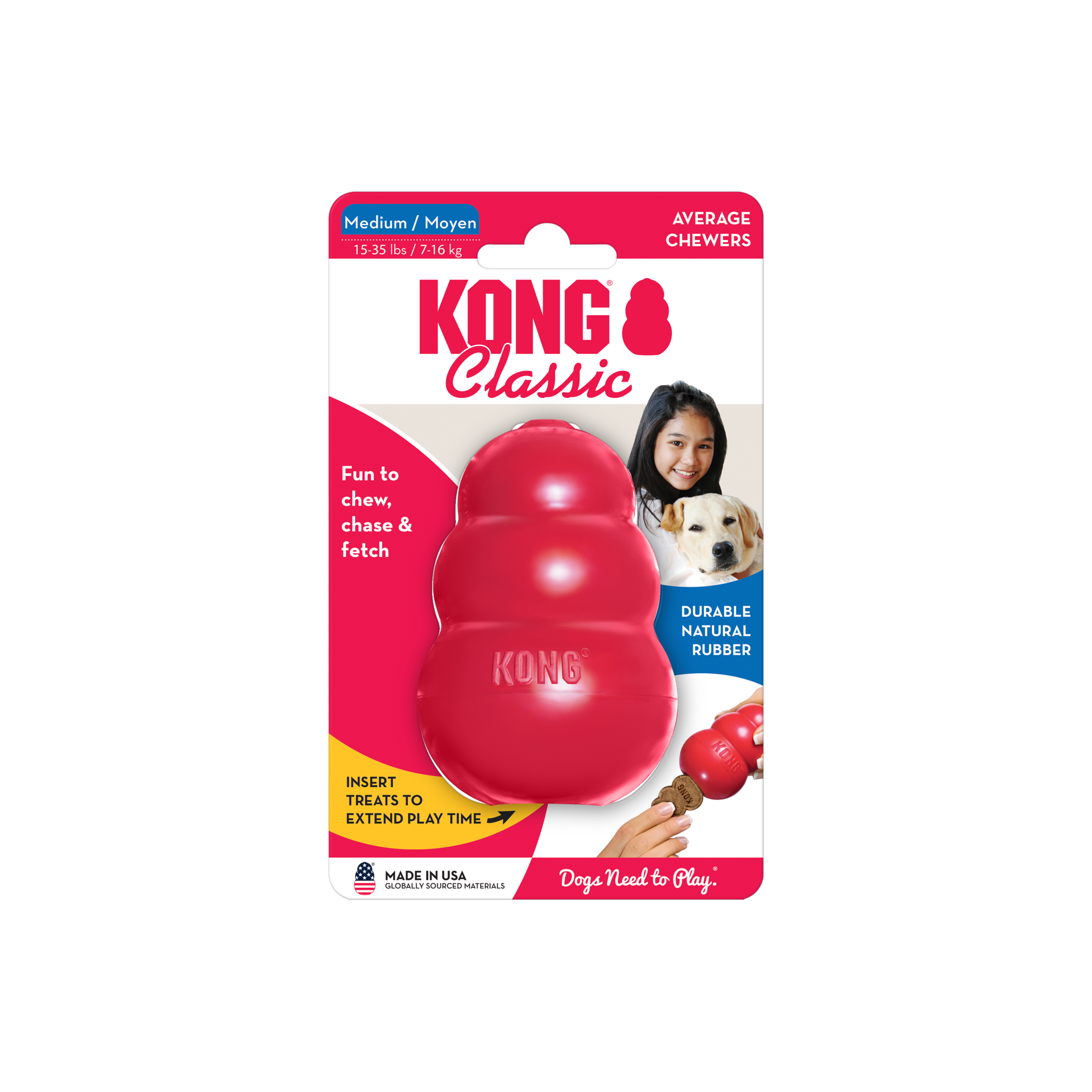 slide 3 of 4, KONG Classic Chew Toy - M, 1 ct