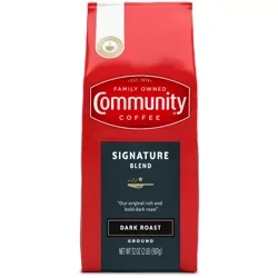 Community Coffee Signature Blend Dark Roast Ground 32 oz Gable Top