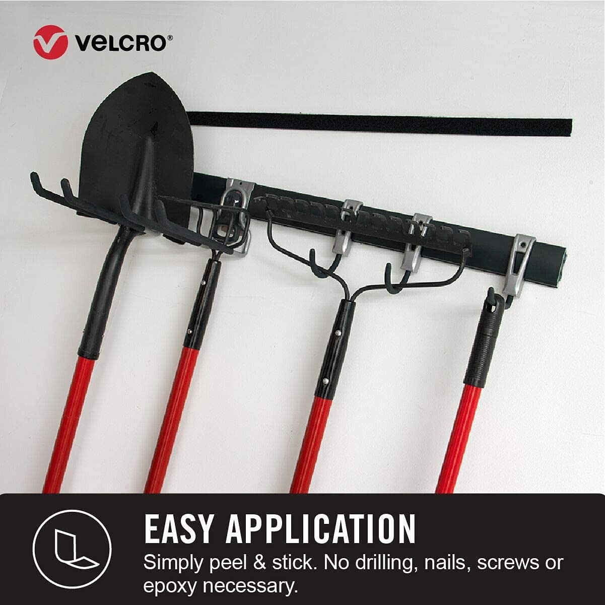 slide 6 of 6, VELCRO Brand Velcro Industrial Strength Heavy Duty Stick On Roll - Black, 15 ft x 2 in