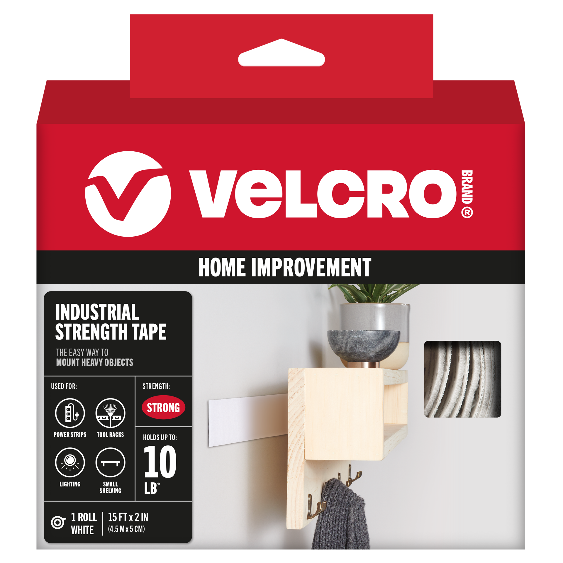 slide 1 of 6, VELCRO Brand Velcro Industrial Strength Heavy Duty Stick On Roll - Black, 15 ft x 2 in