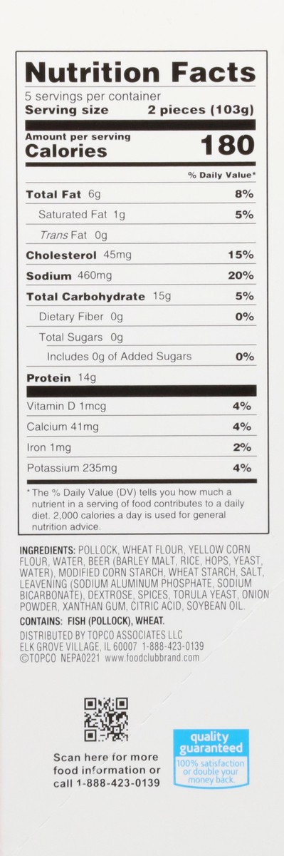 slide 9 of 15, Food Club Beer Battered Fish Fillets 10 ea, 10 ct