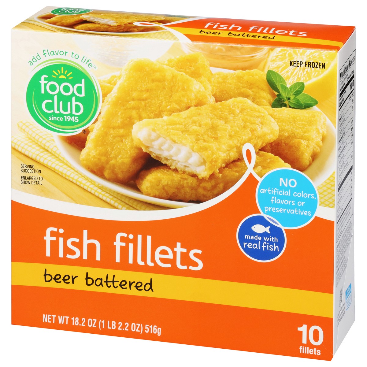 slide 15 of 15, Food Club Beer Battered Fish Fillets 10 ea, 10 ct