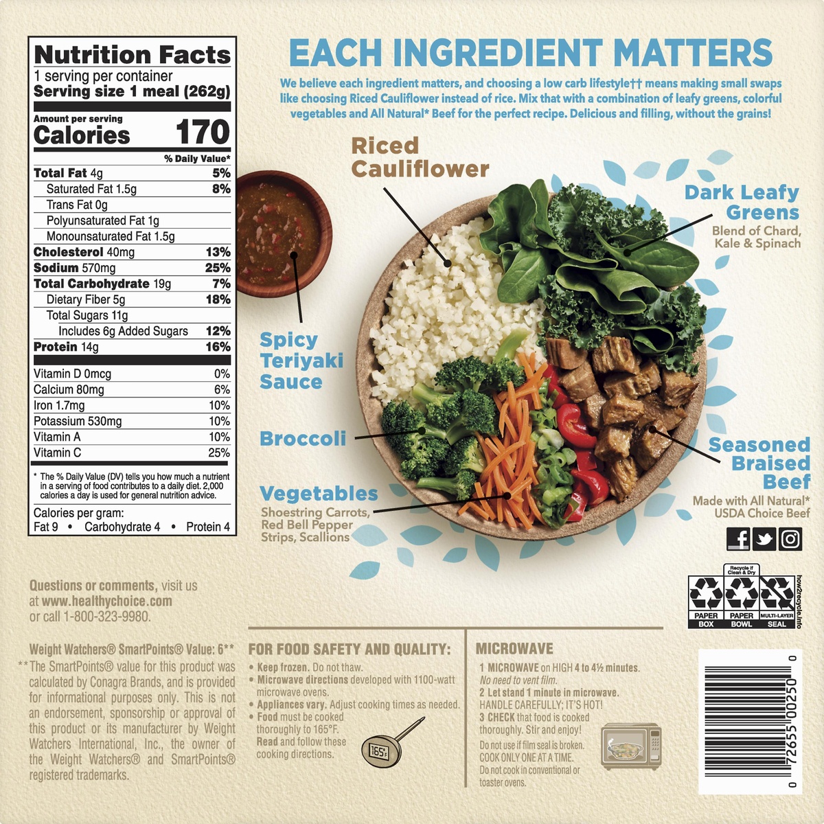 Healthy Choice Power Bowls Spicy Beef Teriyaki 9 25 Oz Shipt