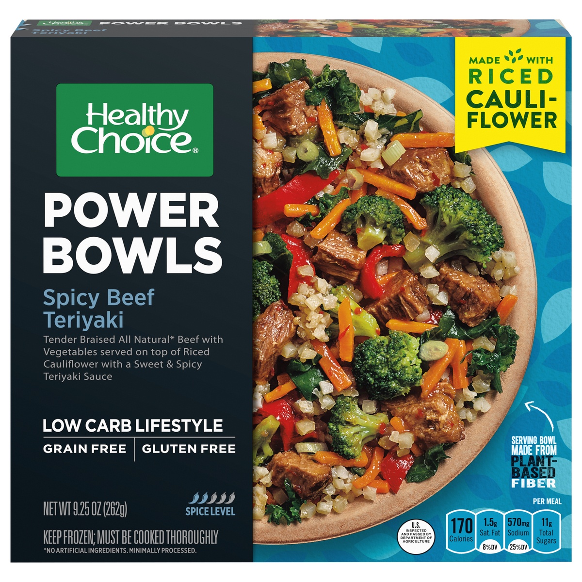 slide 1 of 1, Healthy Choice Power Bowls Spicy Beef Teriyaki, 9.25 oz