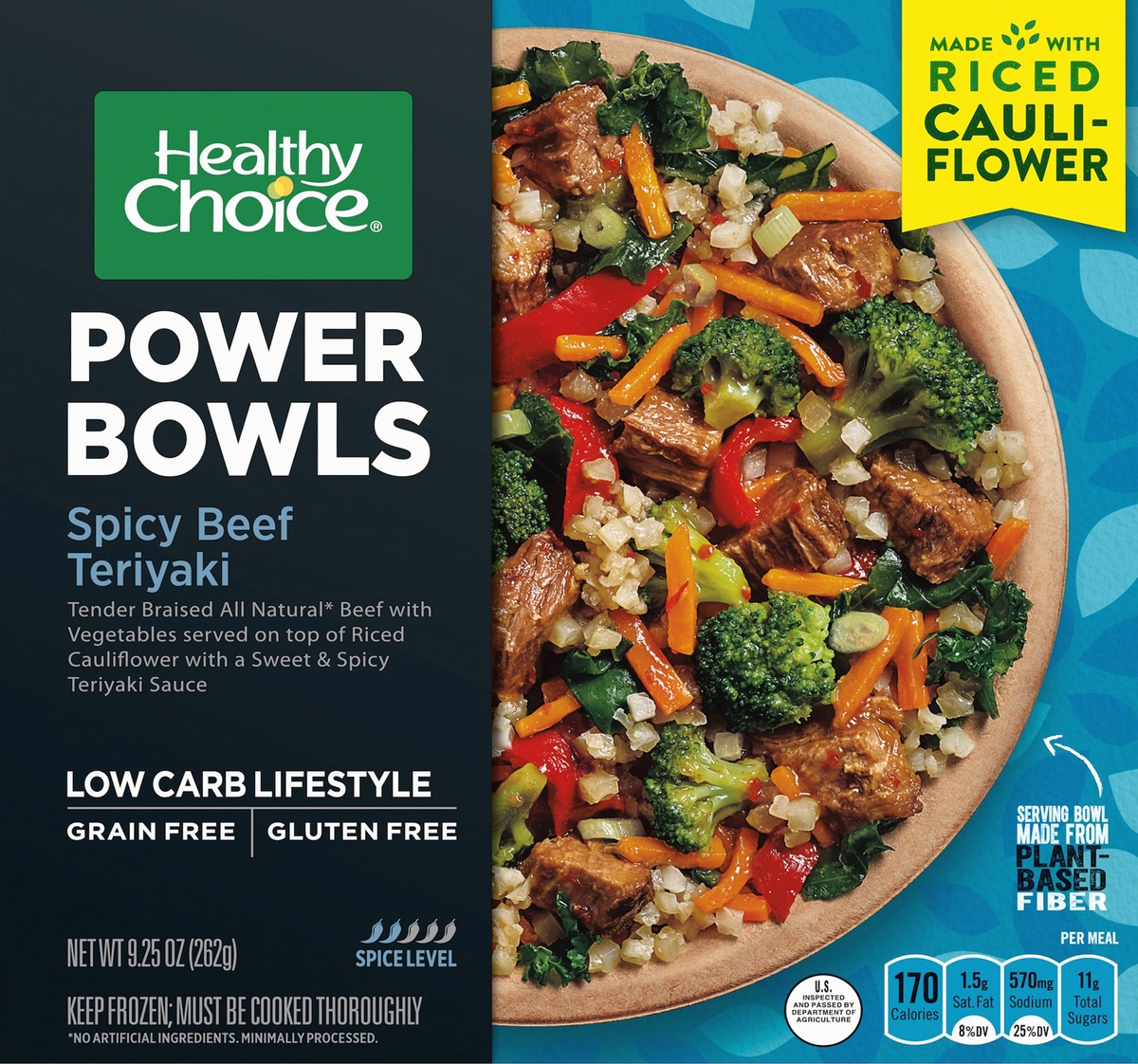slide 9 of 11, Healthy Choice Power Bowls Spicy Beef Teriyaki, 9.25 oz
