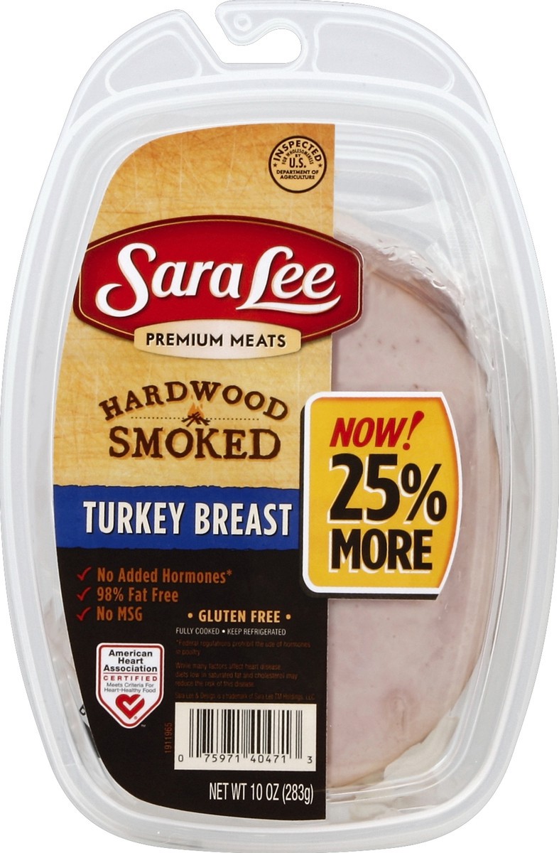 slide 3 of 3, Sara Lee Turkey Breast, Hardwood Smoked, 10 oz