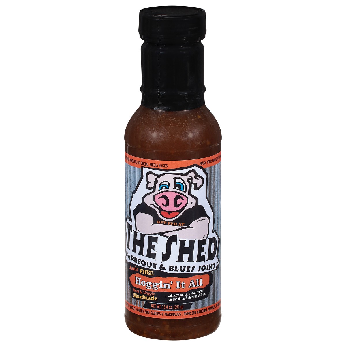 slide 1 of 13, The Shed Barbeque & Blues Joint Hoggin' It All Meat & Veggie Marinade 13.8 oz, 13.8 oz