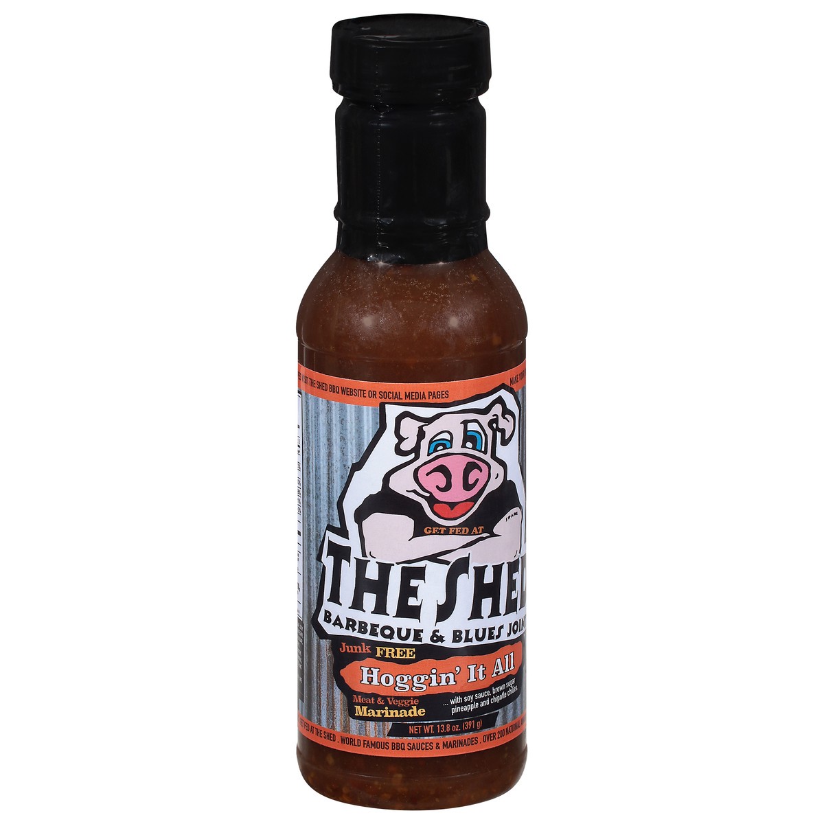 slide 9 of 13, The Shed Barbeque & Blues Joint Hoggin' It All Meat & Veggie Marinade 13.8 oz, 13.8 oz