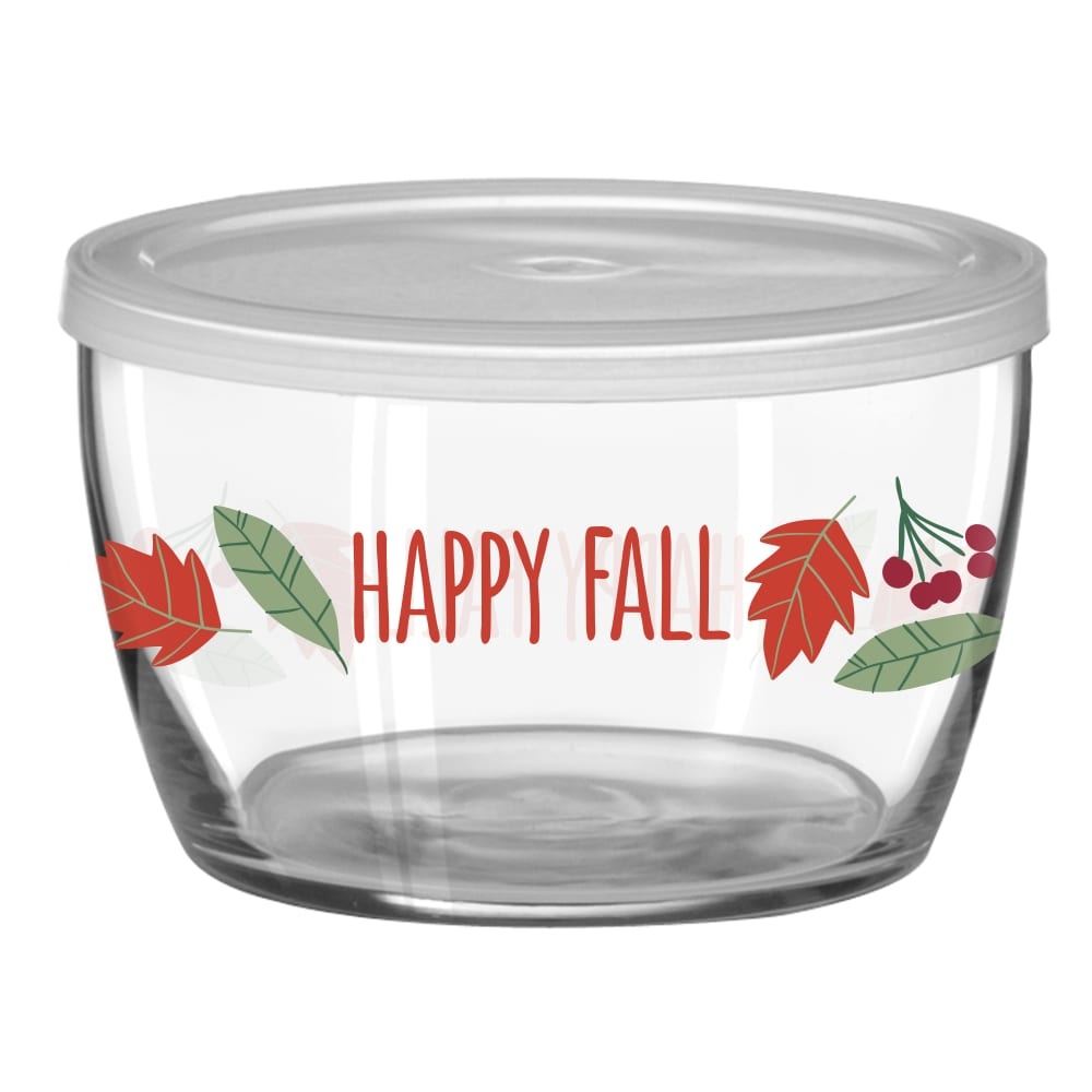 slide 1 of 1, Holiday Home Pumpkins Glass Bowl With Glass Lid, 1 ct