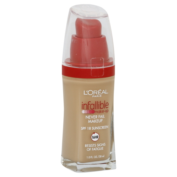 slide 1 of 1, L'Oréal Paris Infallible Advanced Never Fail Makeup - 615 Sun Beige, 1 oz