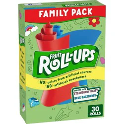 Fruit Roll-Ups Fruit Flavored Snacks, No Colors from Artificial Sources, Gluten Free, Variety Pack, 30 Ct, 15 oz