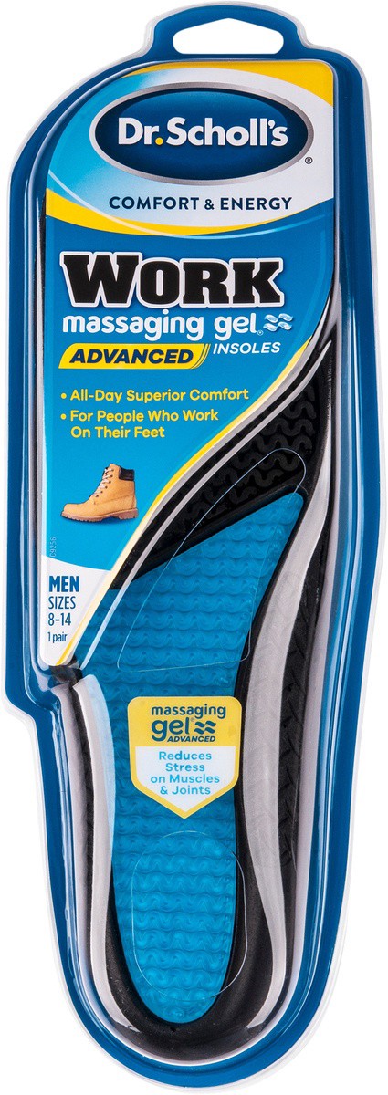 slide 5 of 6, Dr. Scholl's Men's Work Massaging Gel Advanced Insoles, 2 ct