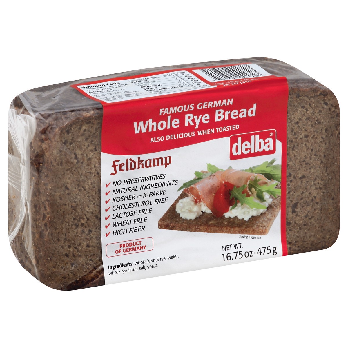 slide 4 of 5, Delba Whole Rye Bread, 6.75 oz