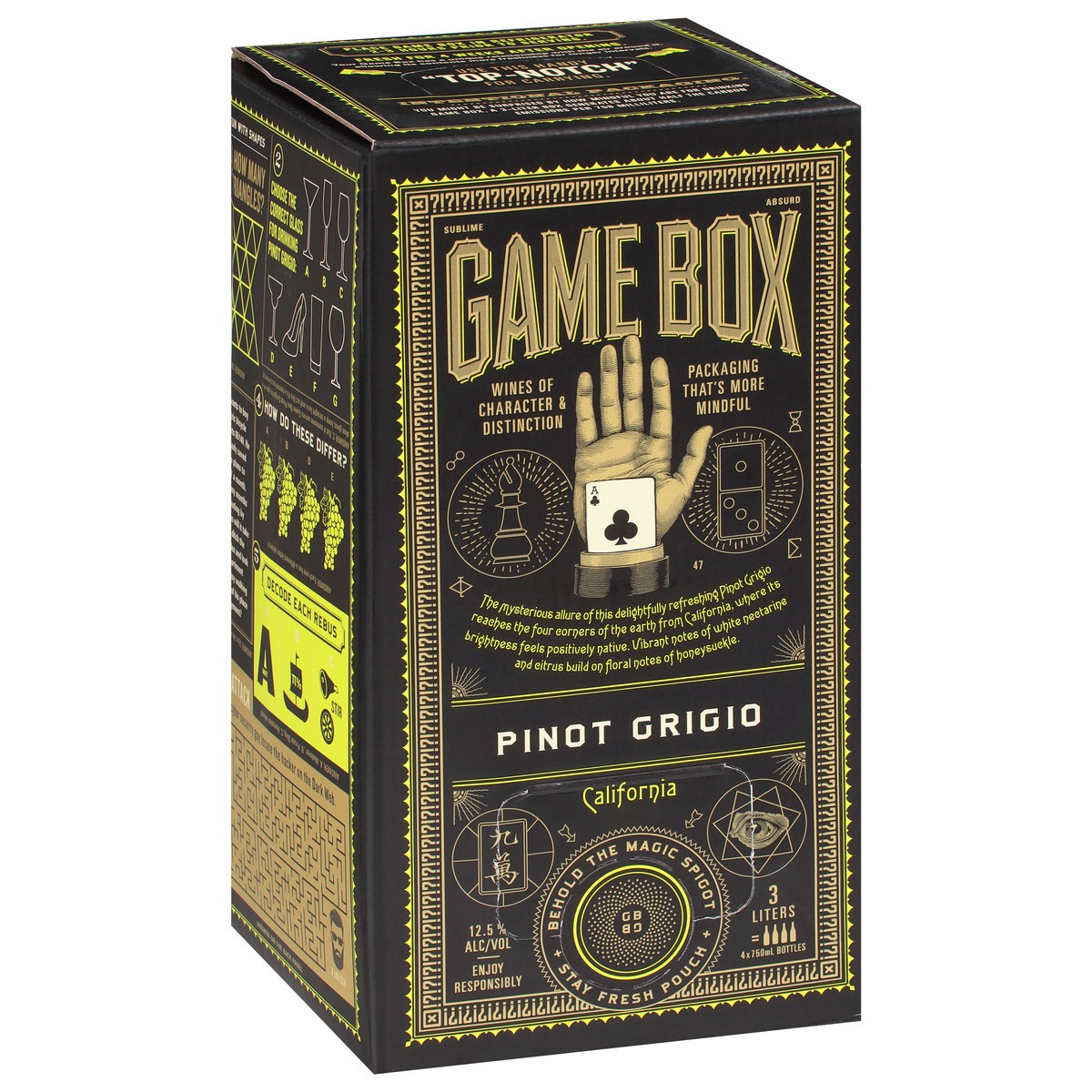 slide 3 of 9, Game Box Pinot Grigio, 3000 fl oz