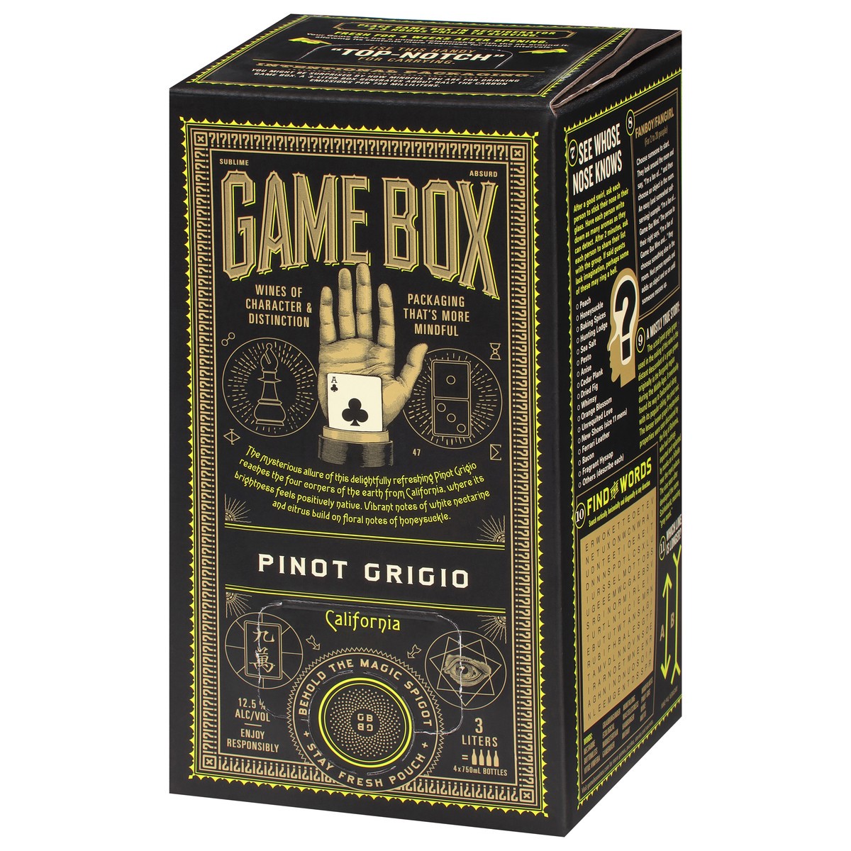 slide 5 of 9, Game Box Pinot Grigio, 3000 fl oz