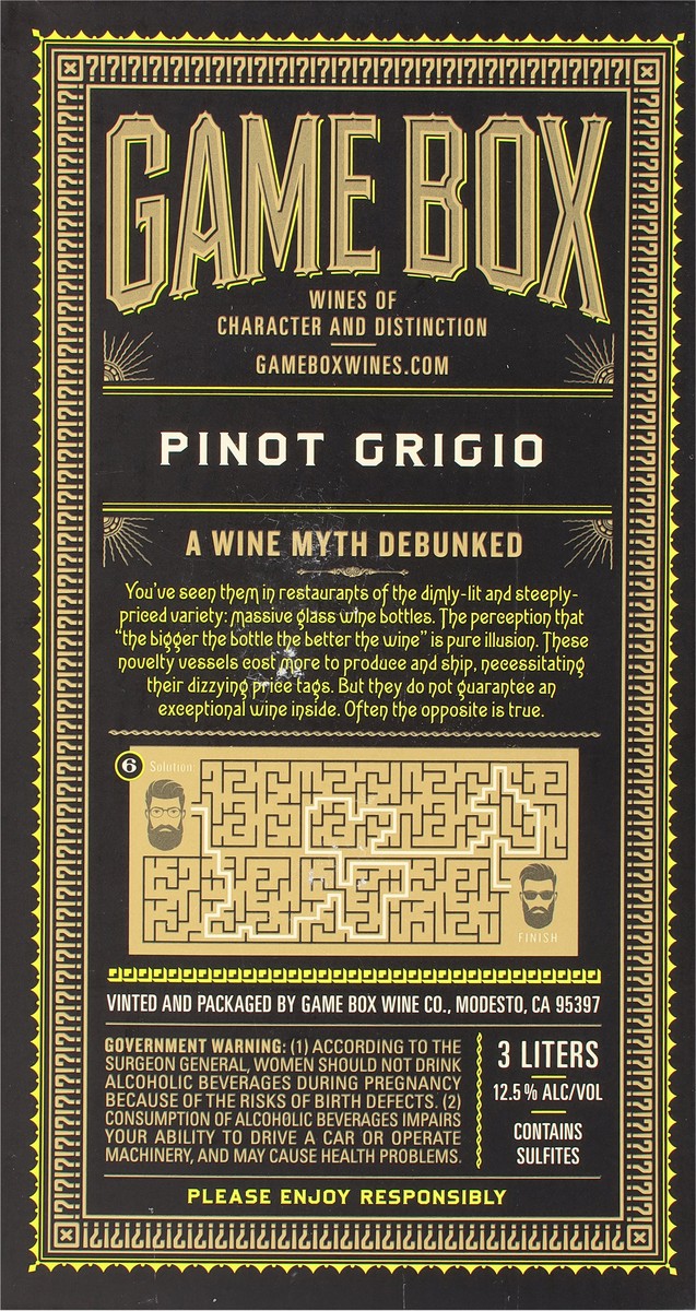 slide 7 of 9, Game Box Pinot Grigio, 3000 fl oz