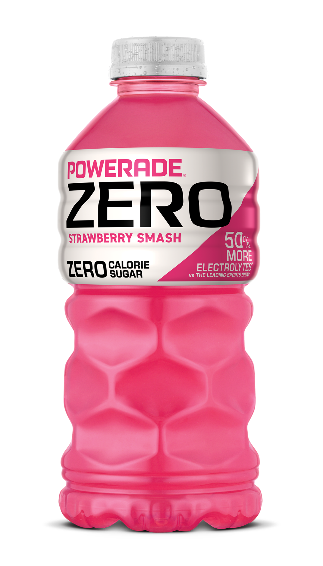 slide 1 of 1, POWERADE Electrolyte Enhanced Zero Sugar Strawberry Smash Sports Drink, 28 fl oz, bottle, 28 fl oz