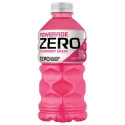 POWERADE Electrolyte Enhanced Zero Sugar Strawberry Smash Sports Drink, 28 fl oz, bottle