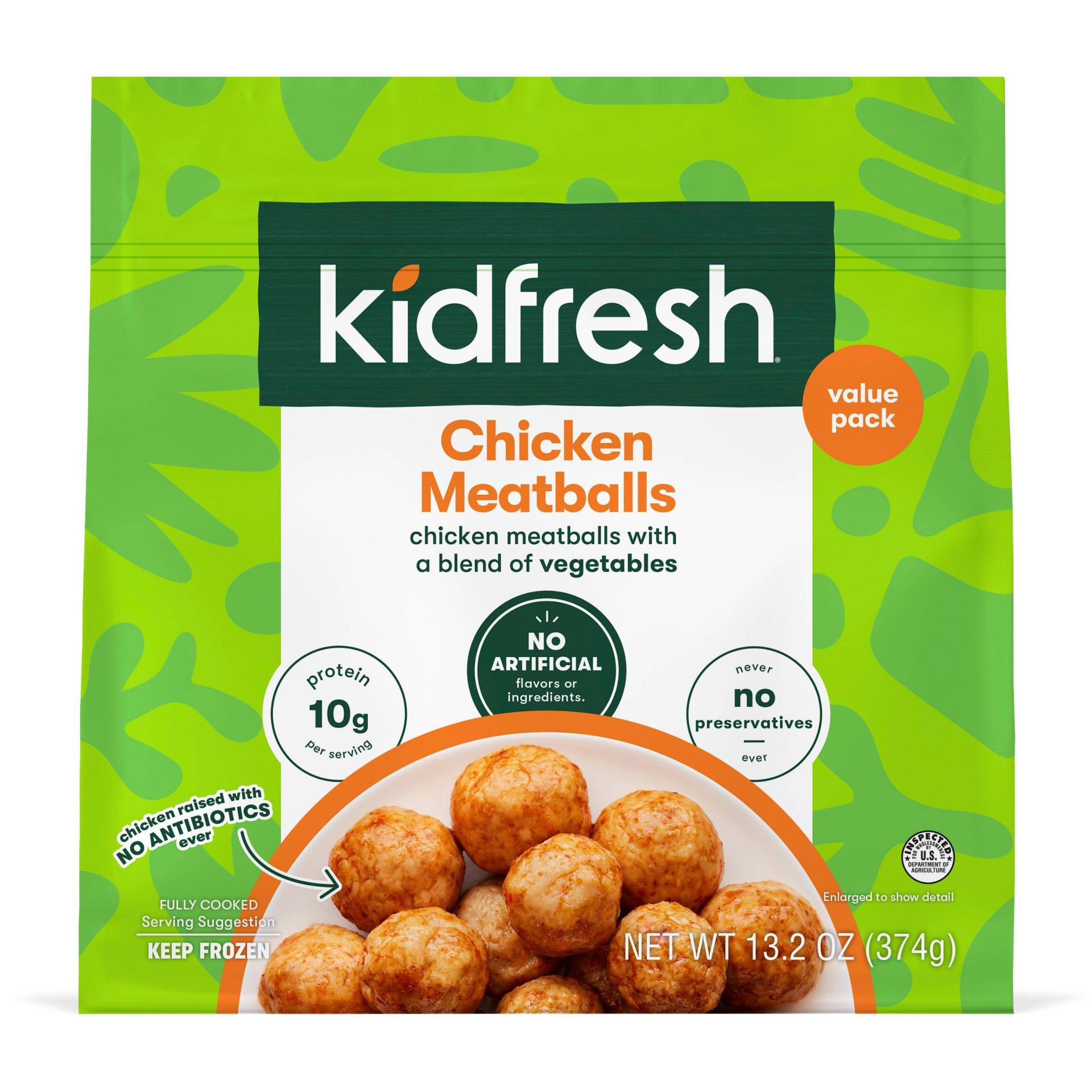 slide 1 of 1, Kidfresh Mighty Meaty Frozen Chicken Meatballs - 13.2oz, 13.2 oz