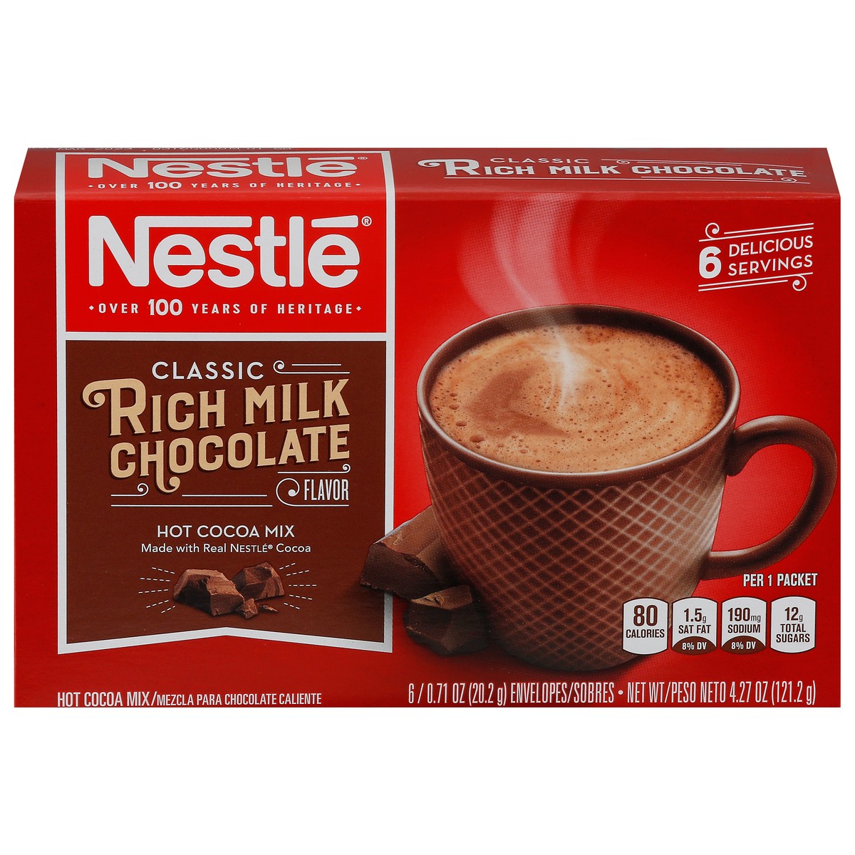 slide 1 of 9, Nestlé Classic Rich Milk Chocolate Flavor Hot Cacao Mix 6 ea, 