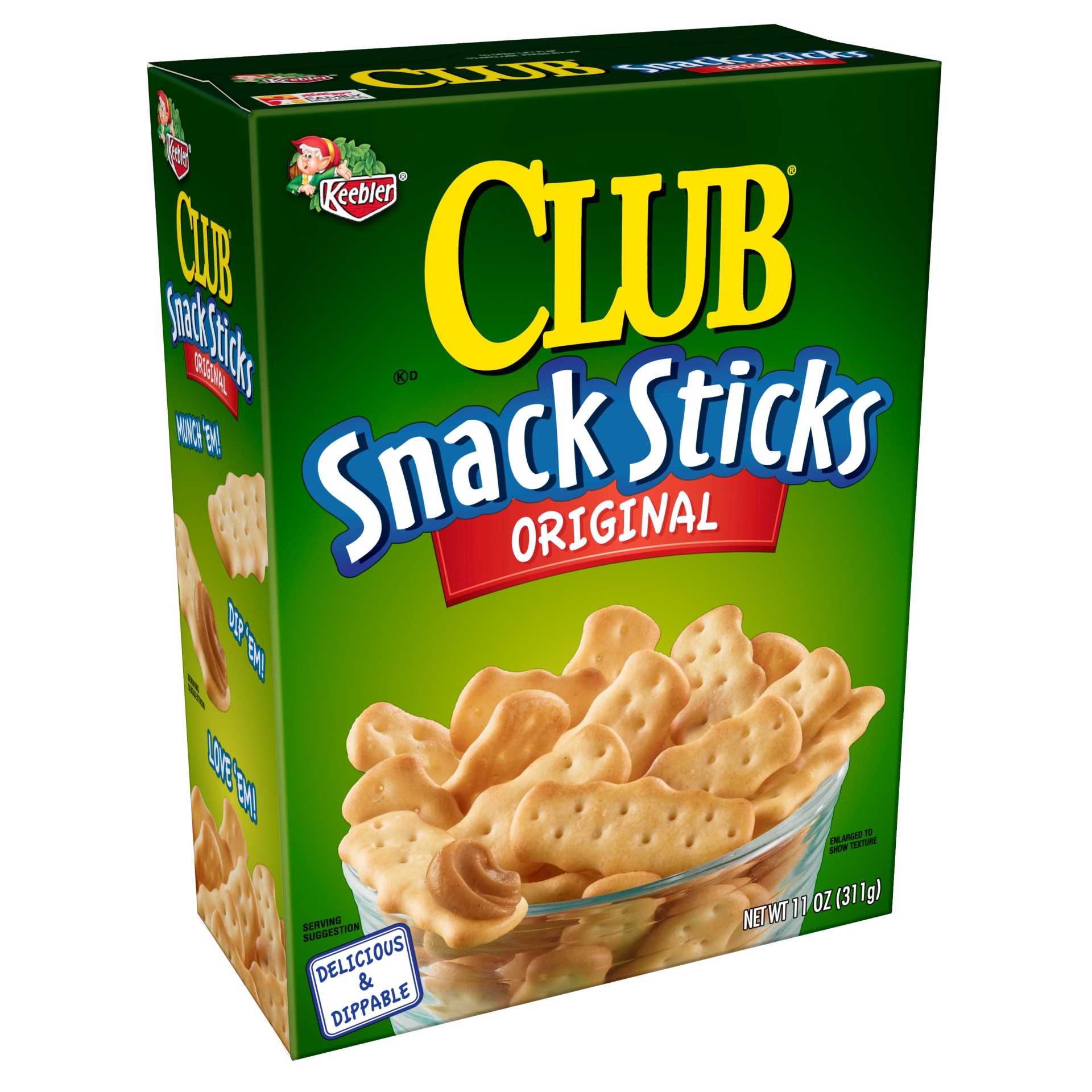 slide 1 of 7, Keebler Club Snack Sticks Crackers Original, 11 oz