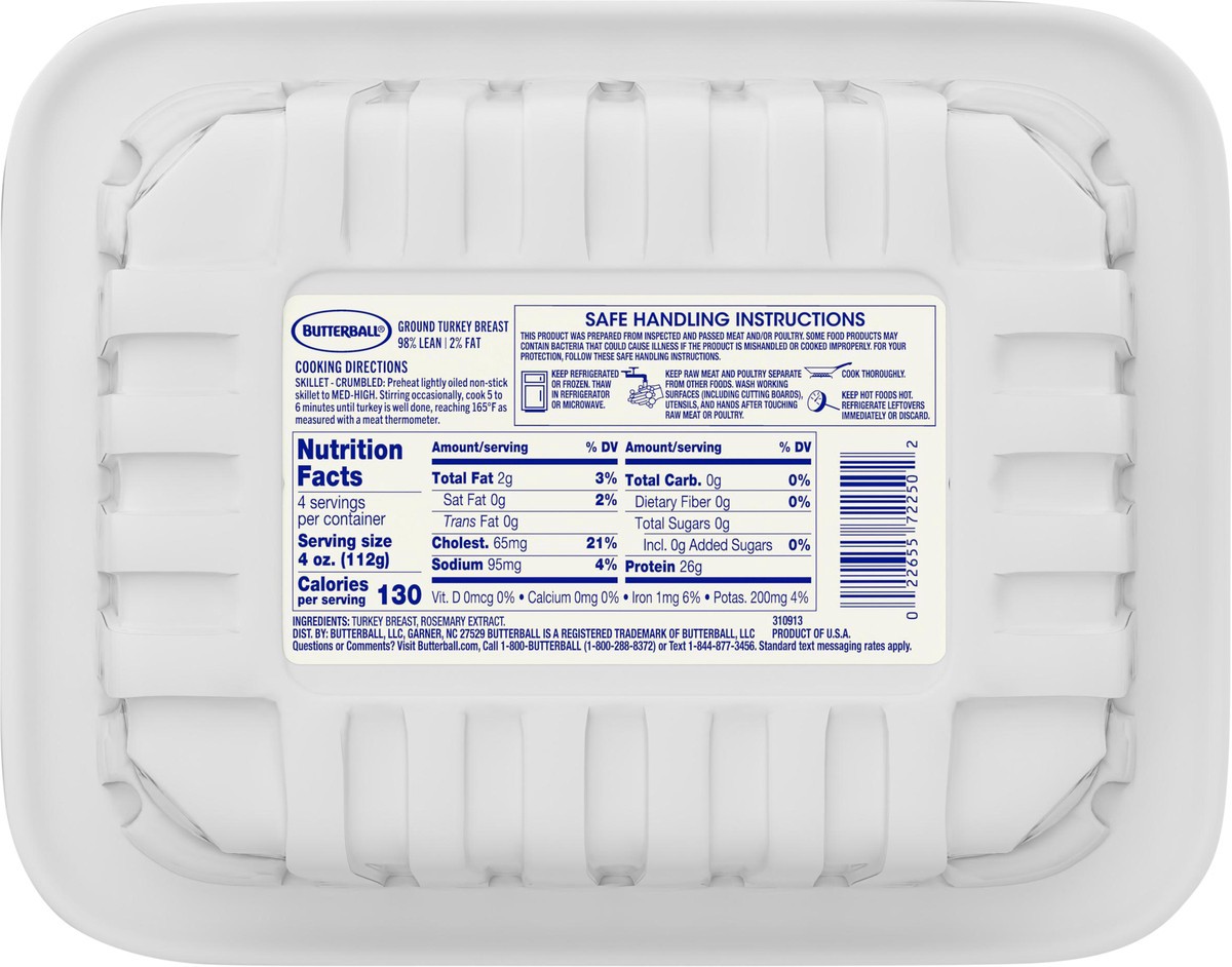 slide 9 of 13, Butterball All Natural Fresh Ground Turkey, 98%2%, 16oz, 1 Tray, 16 oz